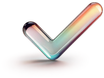 colorful glass checkmark