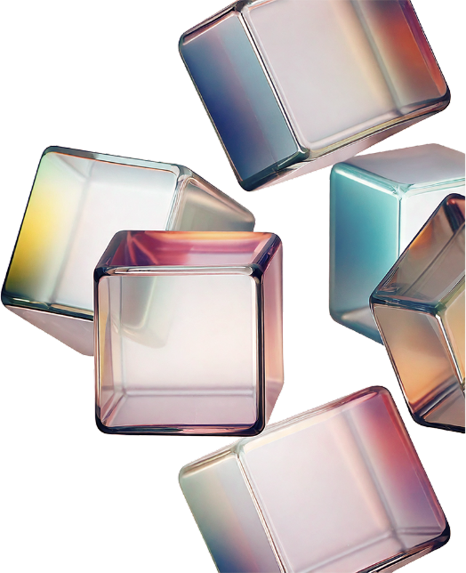 colorful glass cubes falling down