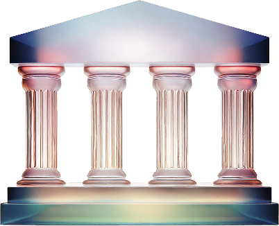 colorful panteon looking building symbol of governance