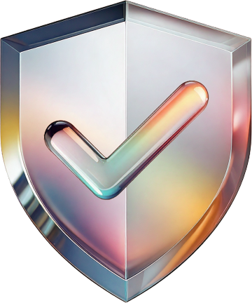 colorful shield with a checkmark in the middle